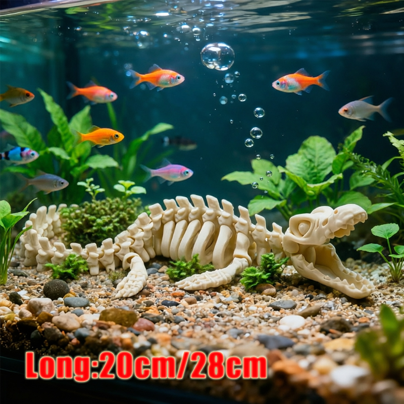 Marine Aquarium Used - 1 Stück realistische Mosasaurier-Skelett-Replik, Aquarium-Dekoration, verwendet