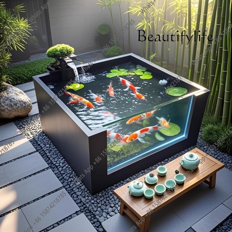 Marine Aquarium With Sump - Outdoor-Familienhof, Balkon, Fischteich, Koi-Boden, quadratisch, integrierter